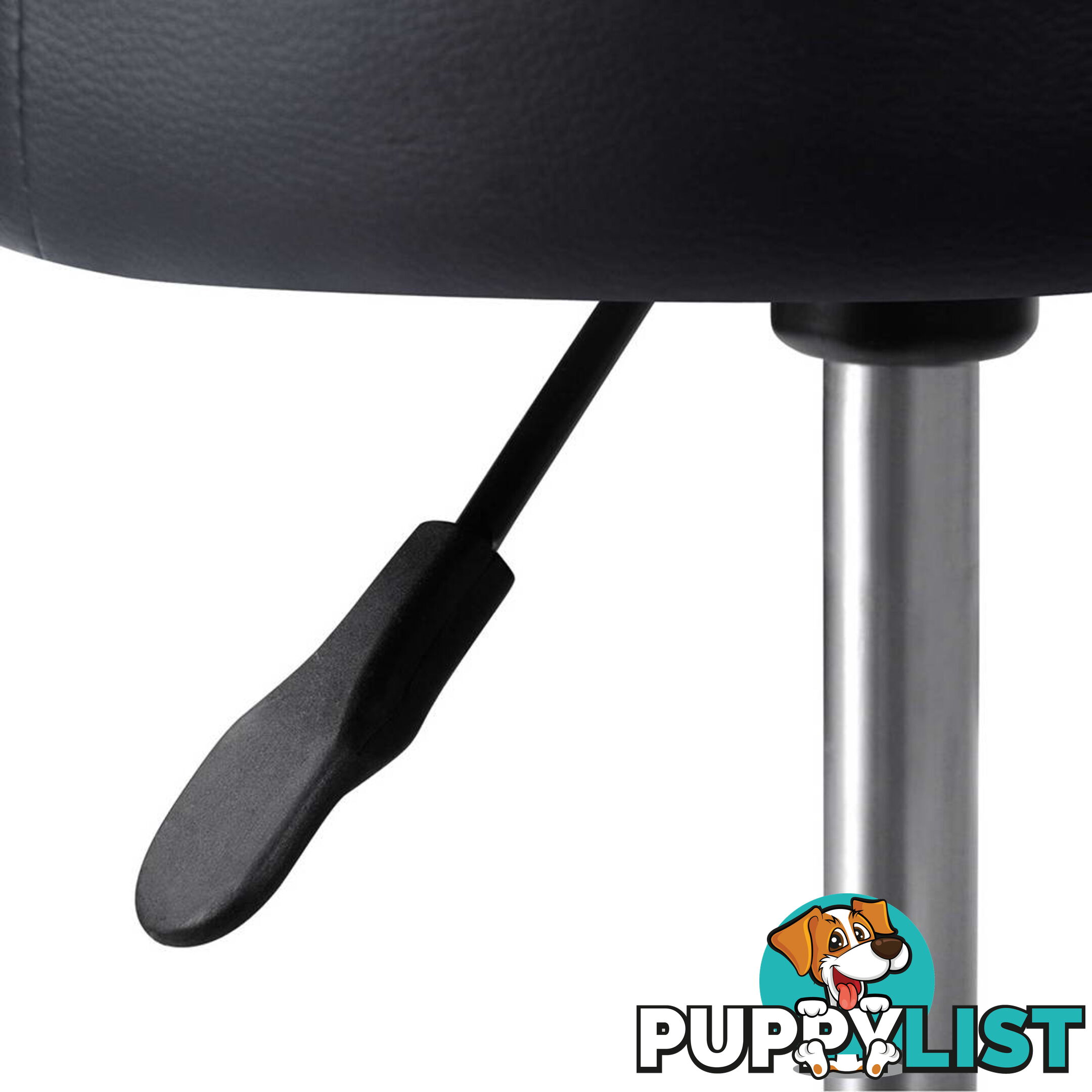 Round PU Swivel Salon Stool Black