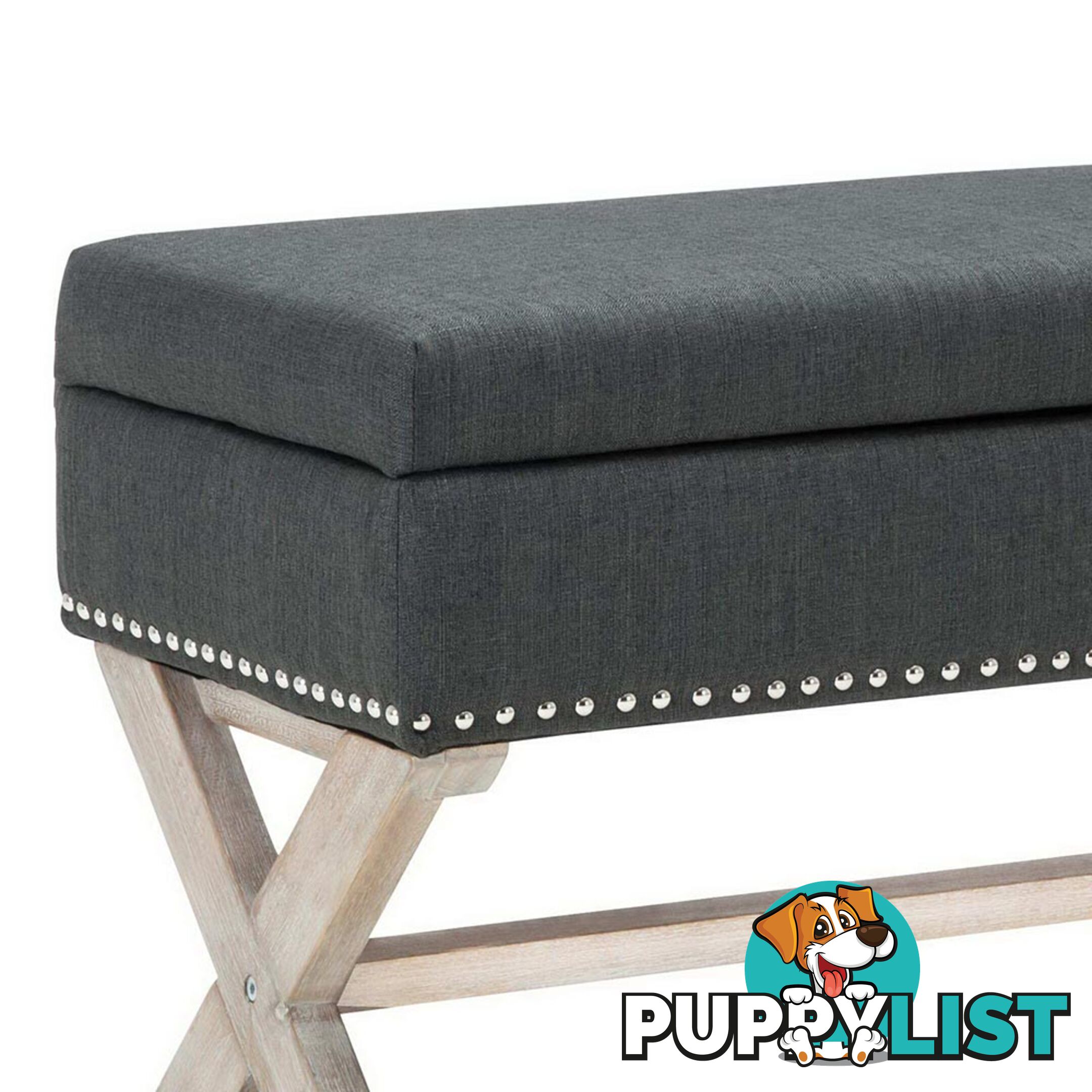 Seat Footstool Bench Stool Storage Ottoman - Grey