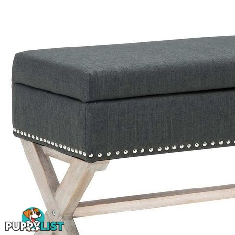 Seat Footstool Bench Stool Storage Ottoman - Grey