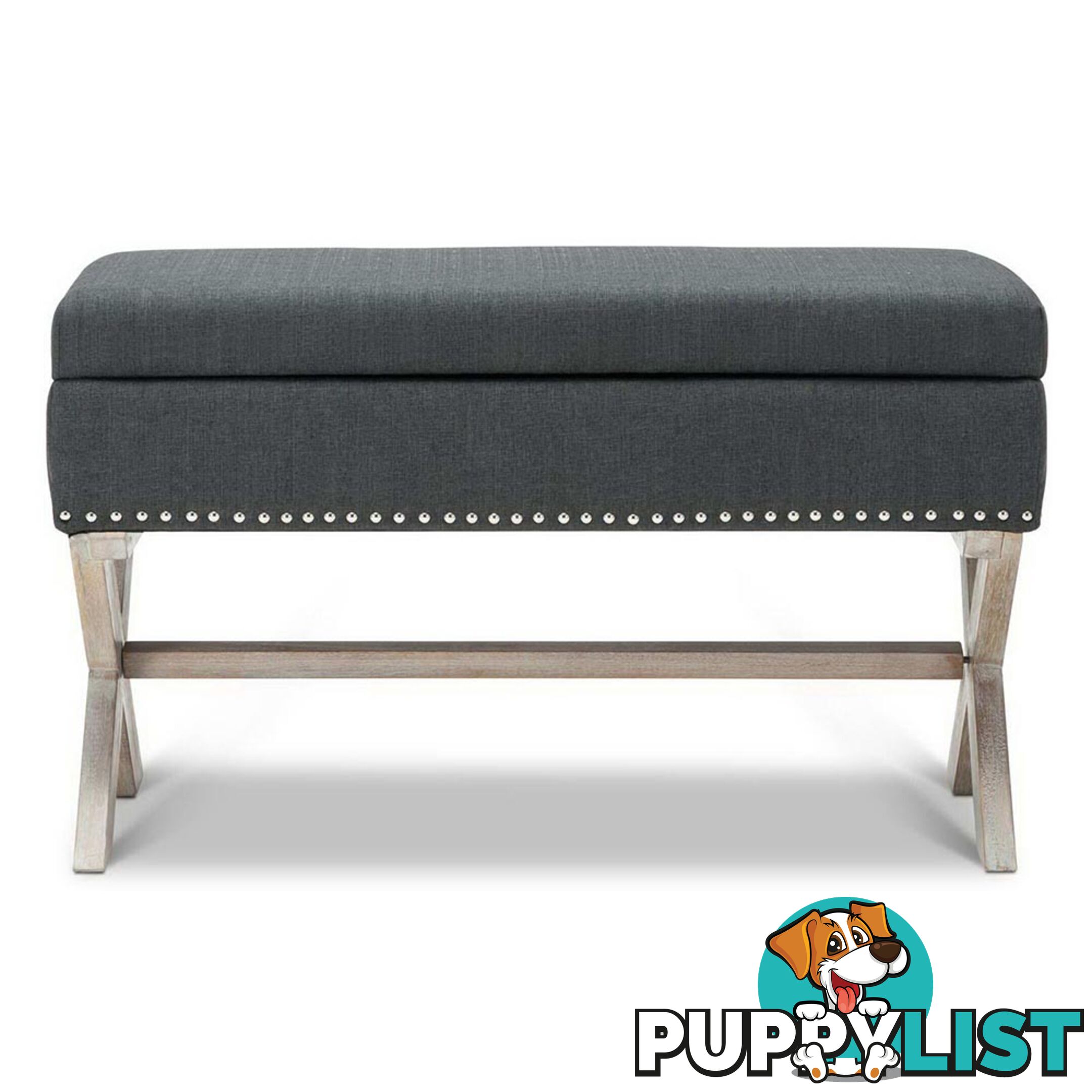 Seat Footstool Bench Stool Storage Ottoman - Grey