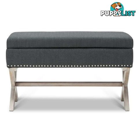 Seat Footstool Bench Stool Storage Ottoman - Grey