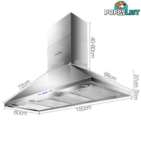 5 Star Chef Double Motor Rangehood 1500mm