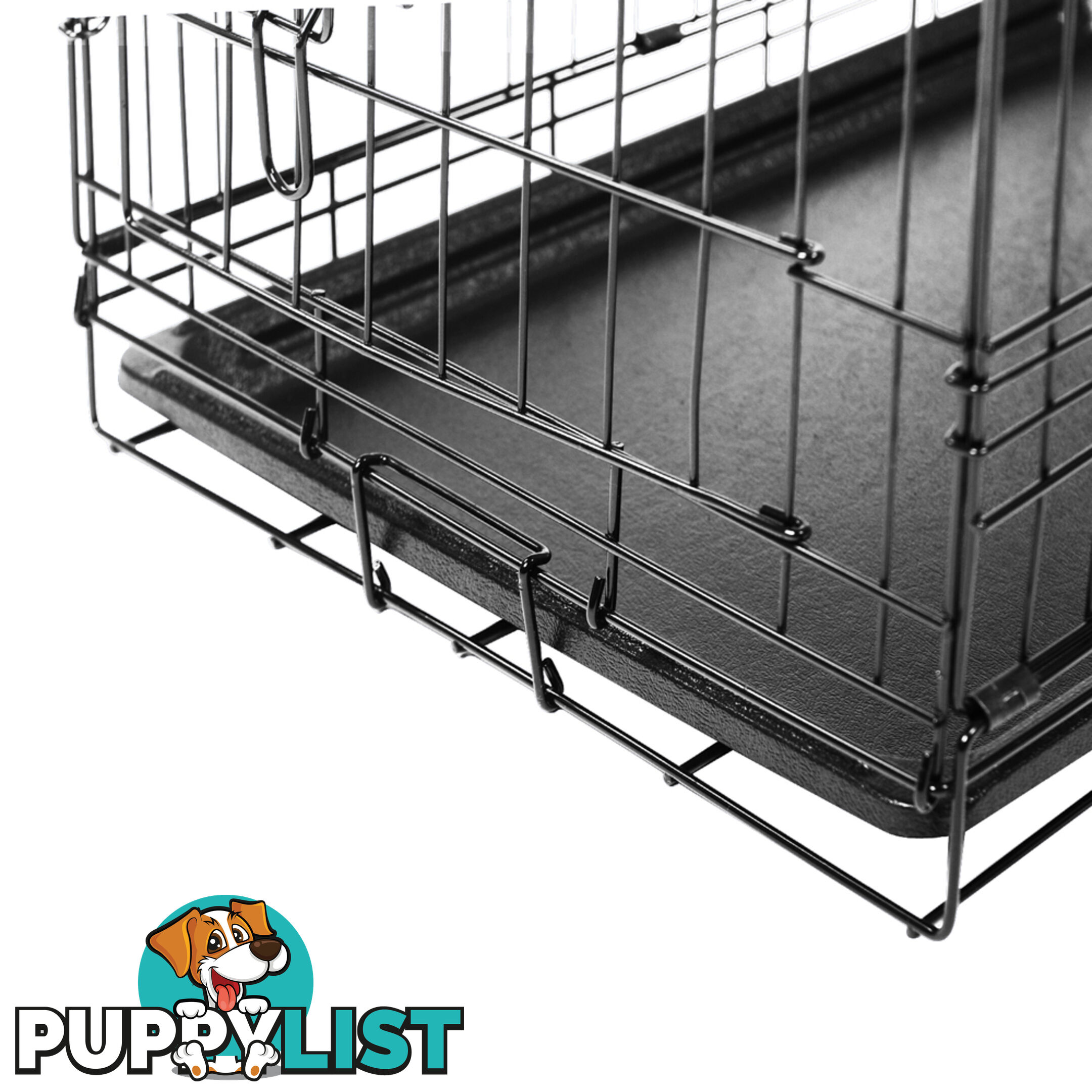 24 Inch Pet Portable Foldable Metal Cage Black