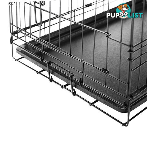 24 Inch Pet Portable Foldable Metal Cage Black