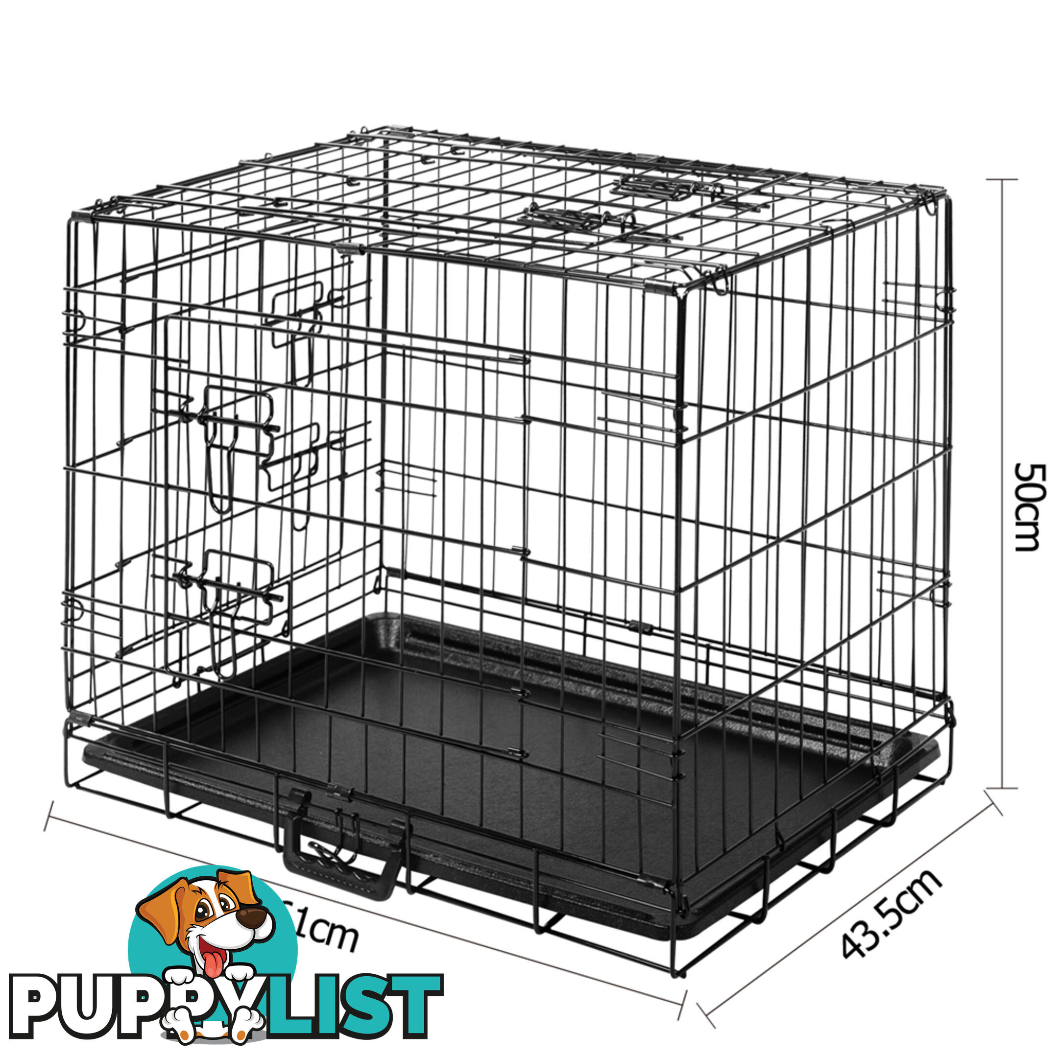 24 Inch Pet Portable Foldable Metal Cage Black