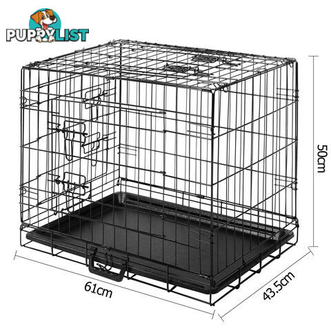 24 Inch Pet Portable Foldable Metal Cage Black