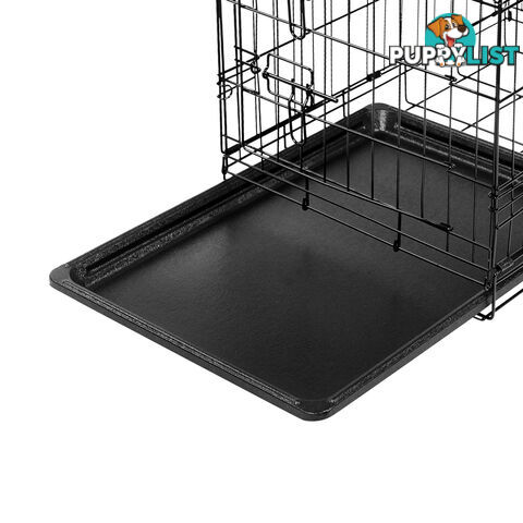 24 Inch Pet Portable Foldable Metal Cage Black