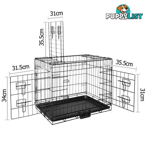 24 Inch Pet Portable Foldable Metal Cage Black