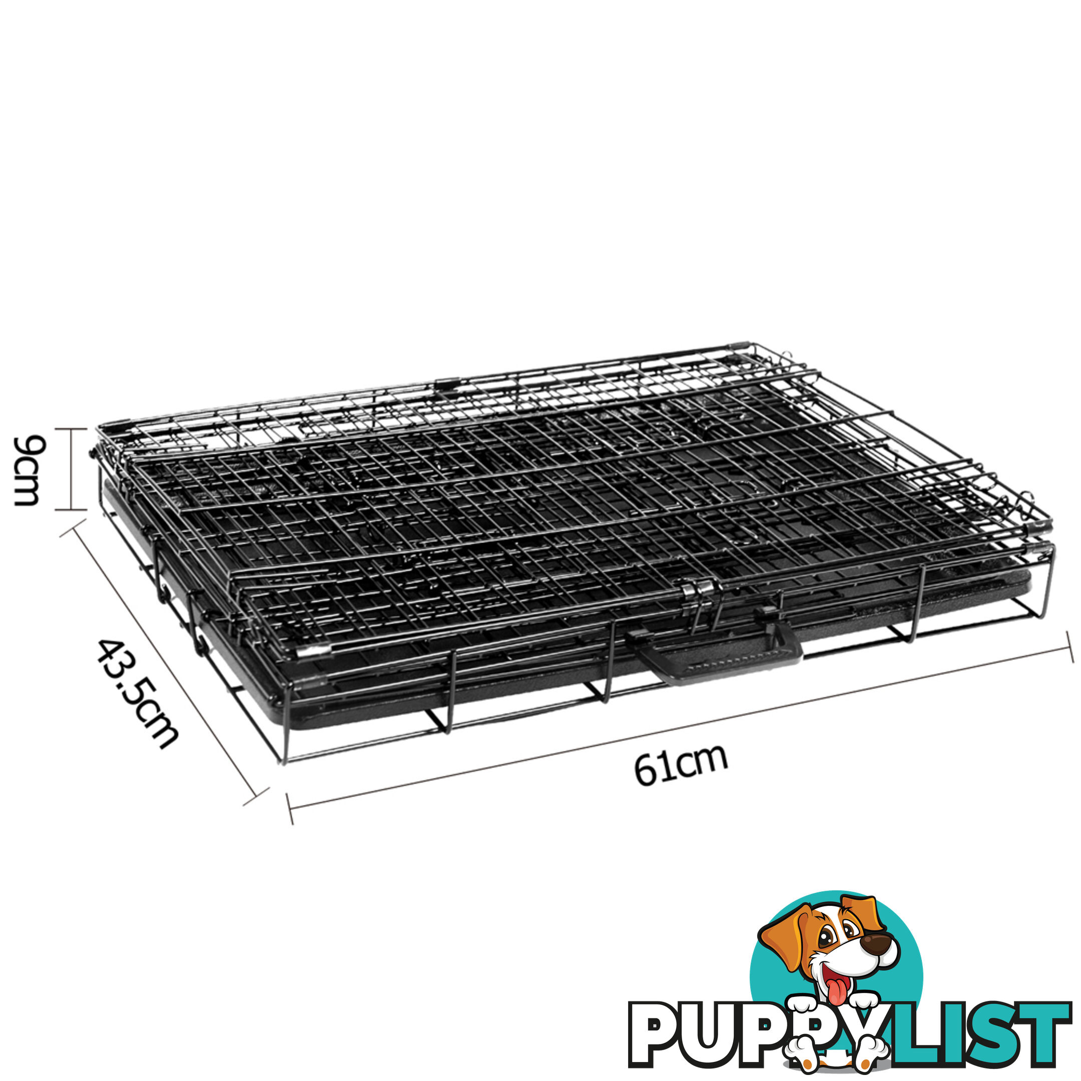 24 Inch Pet Portable Foldable Metal Cage Black