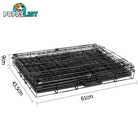 24 Inch Pet Portable Foldable Metal Cage Black