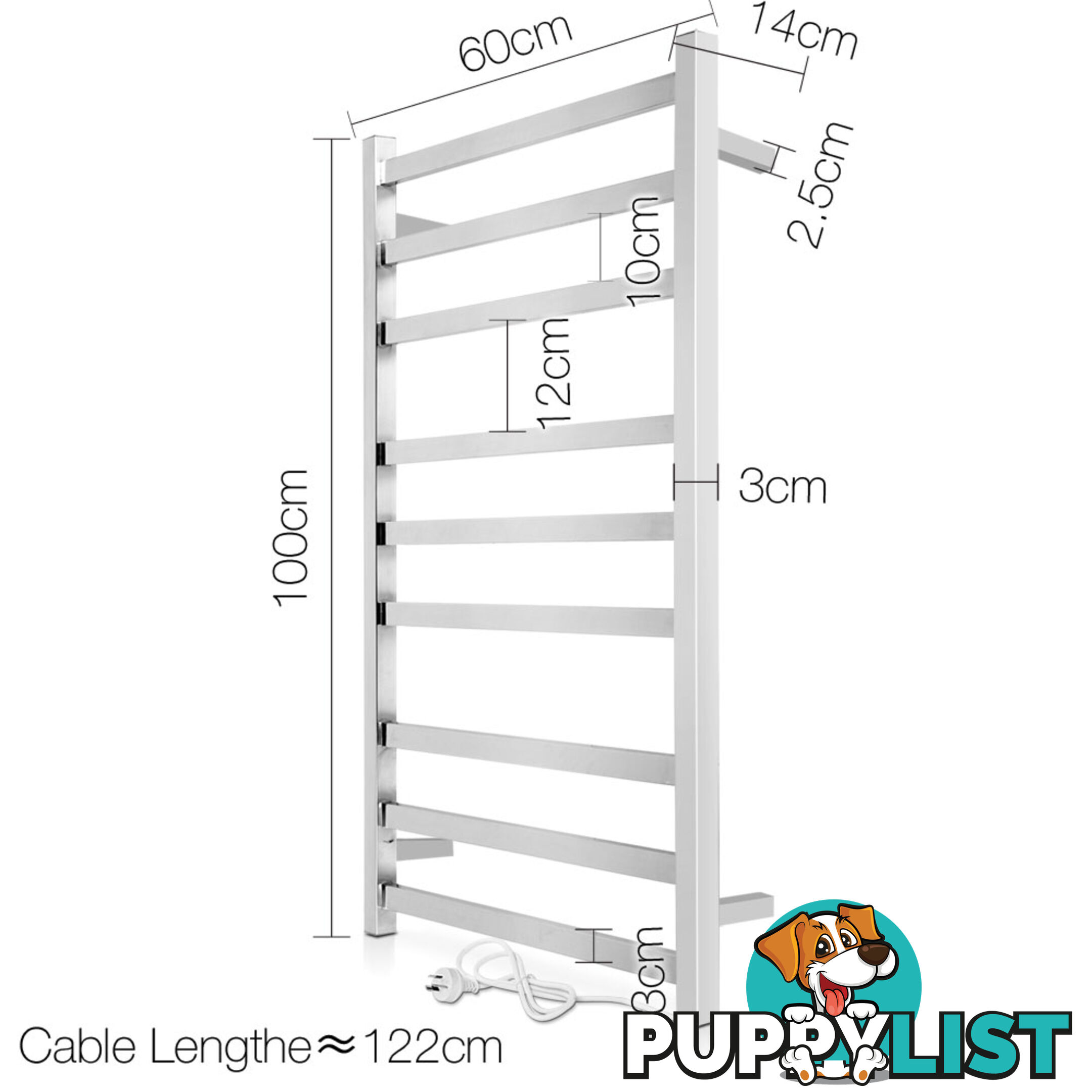 Electric Heated Towel Rail - Large