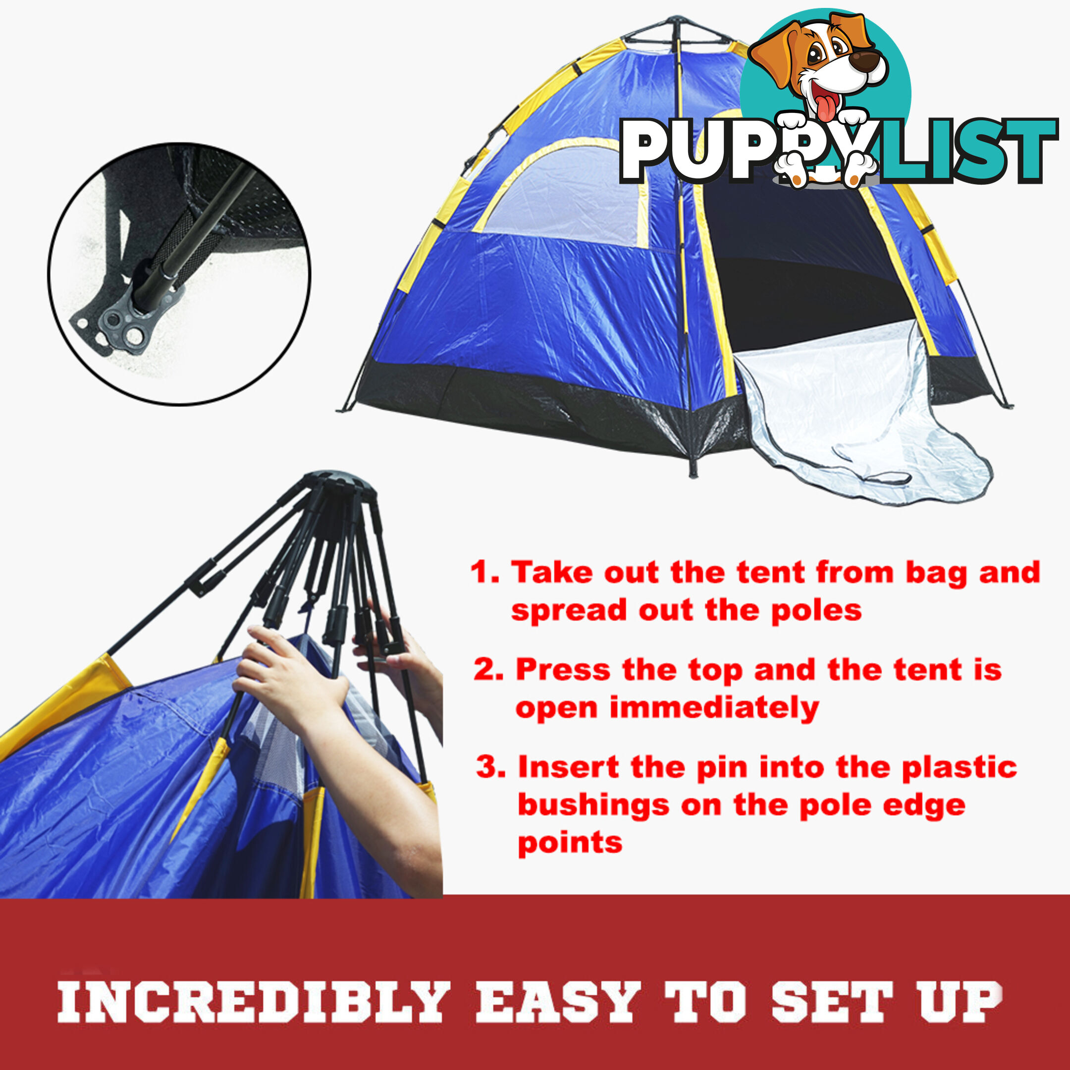 Seconds Up! 6 Person Camping Tent Hiking Fishing Waterproof Instant POP UP