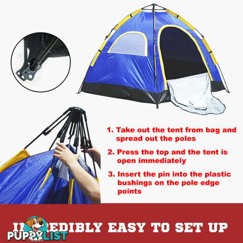 Seconds Up! 6 Person Camping Tent Hiking Fishing Waterproof Instant POP UP