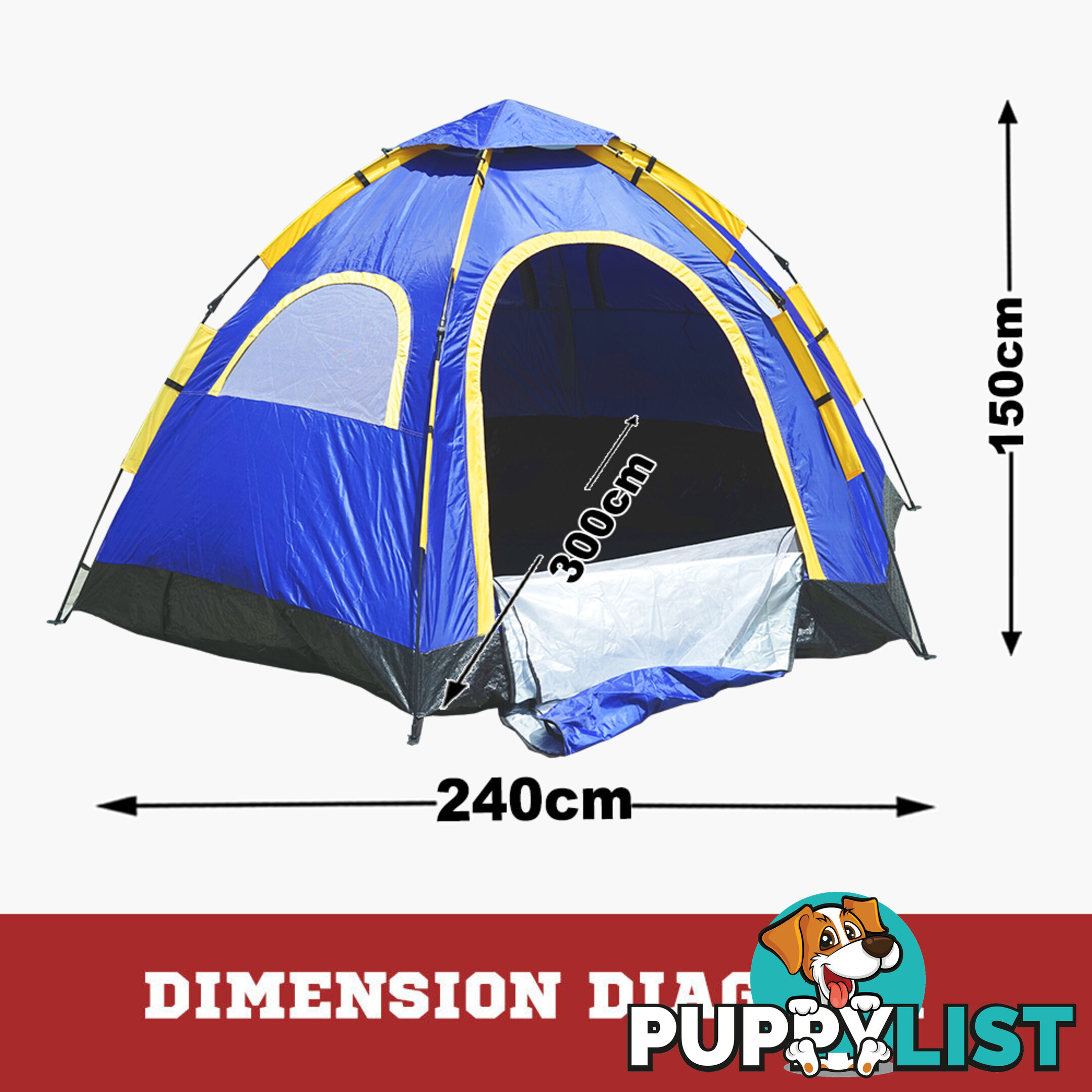 Seconds Up! 6 Person Camping Tent Hiking Fishing Waterproof Instant POP UP