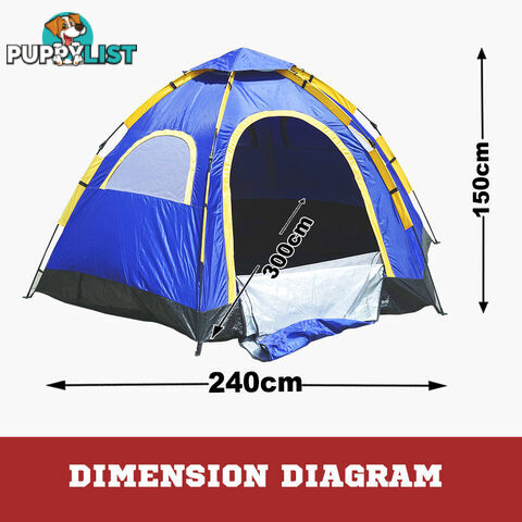 Seconds Up! 6 Person Camping Tent Hiking Fishing Waterproof Instant POP UP