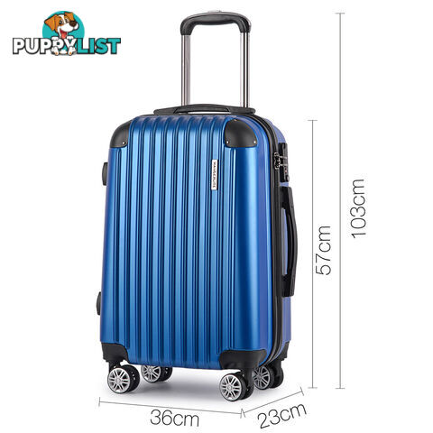 Set of 2 Hard Shell Travel Luggage with TSA Lock - Blue