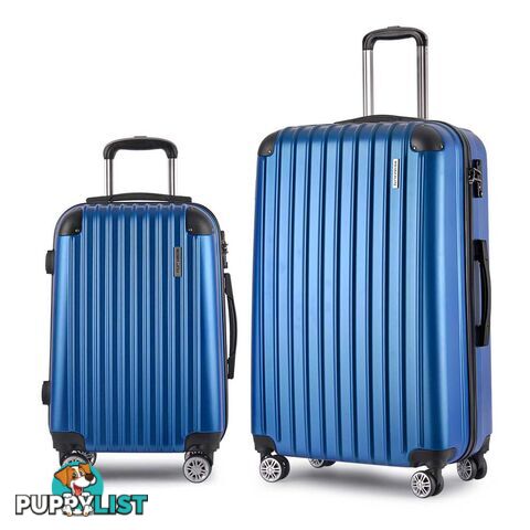 Set of 2 Hard Shell Travel Luggage with TSA Lock - Blue