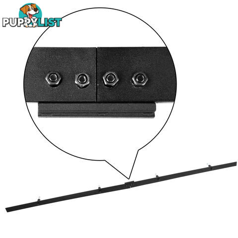 Sliding Barn Door Hardware Track Set Powder Coat Steel Black - 2M