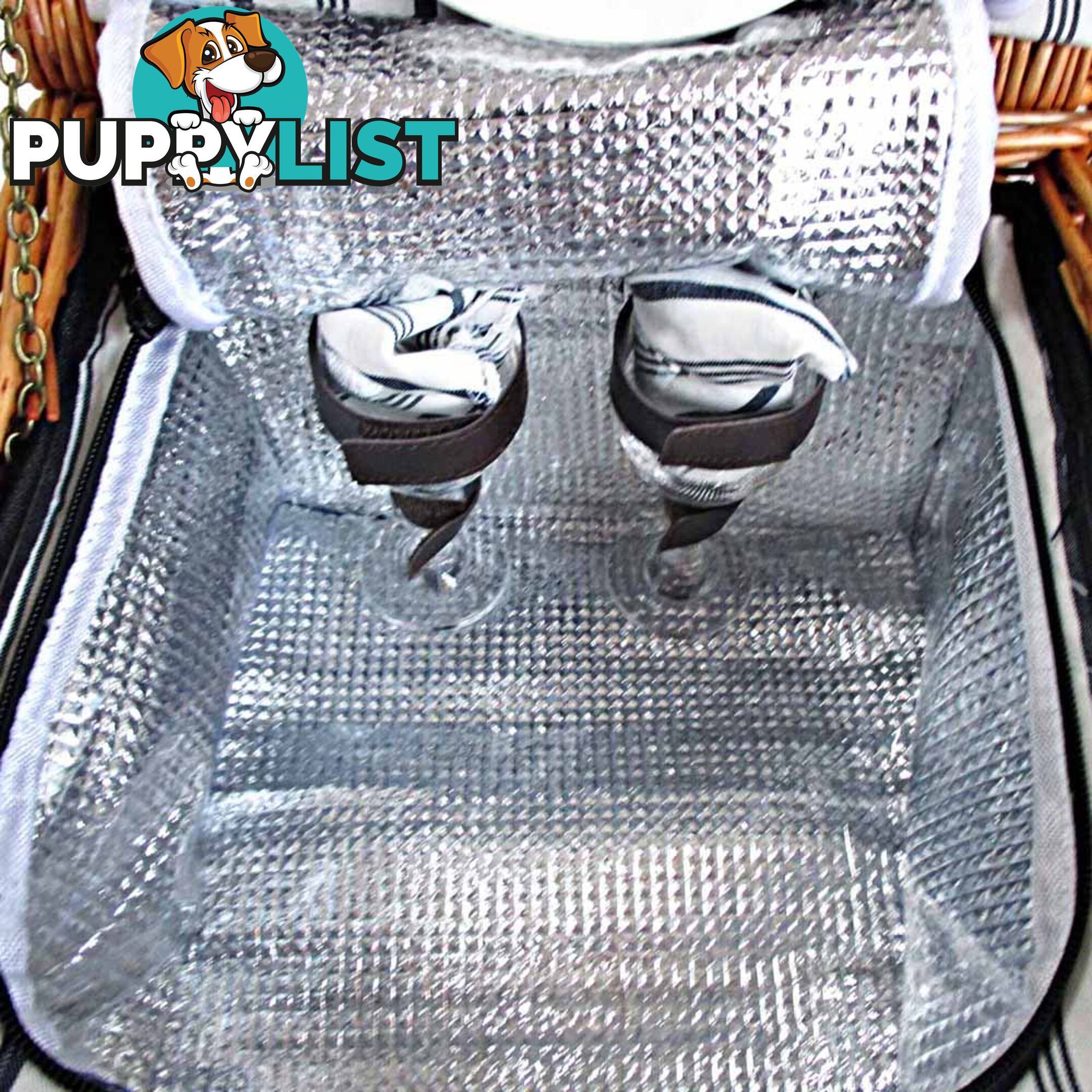 2 Person Picnic Basket Set w/ Cooler Bag Blanket