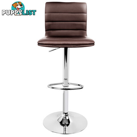 Set of 2 PU Leather Kitchen Bar Stool Chocolate