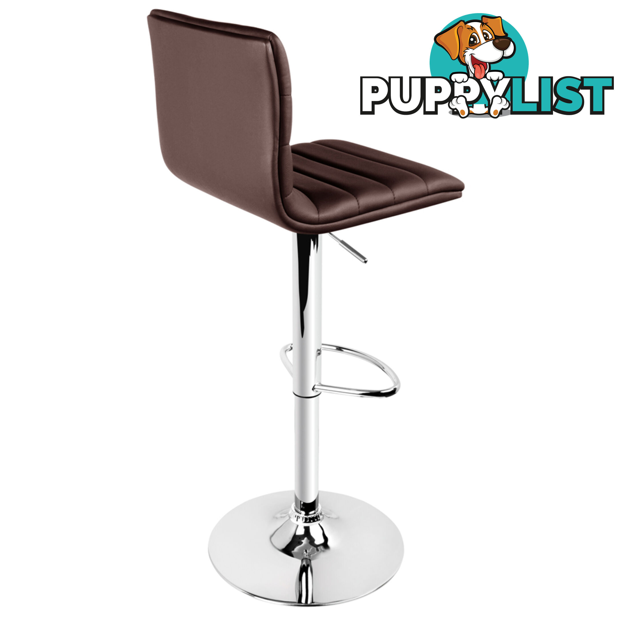 Set of 2 PU Leather Kitchen Bar Stool Chocolate