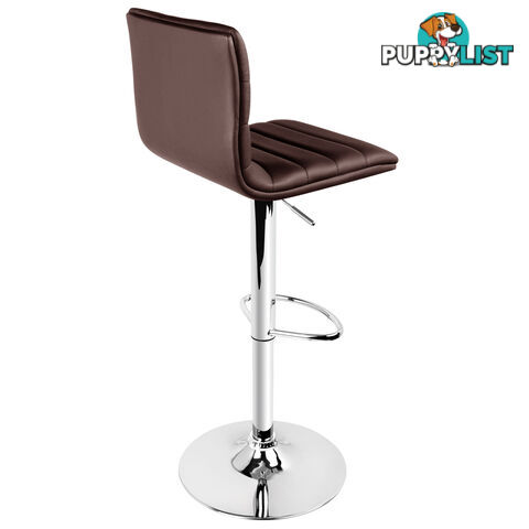 Set of 2 PU Leather Kitchen Bar Stool Chocolate