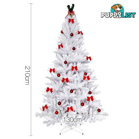 2.1M Christmas Tree With Decorations - White