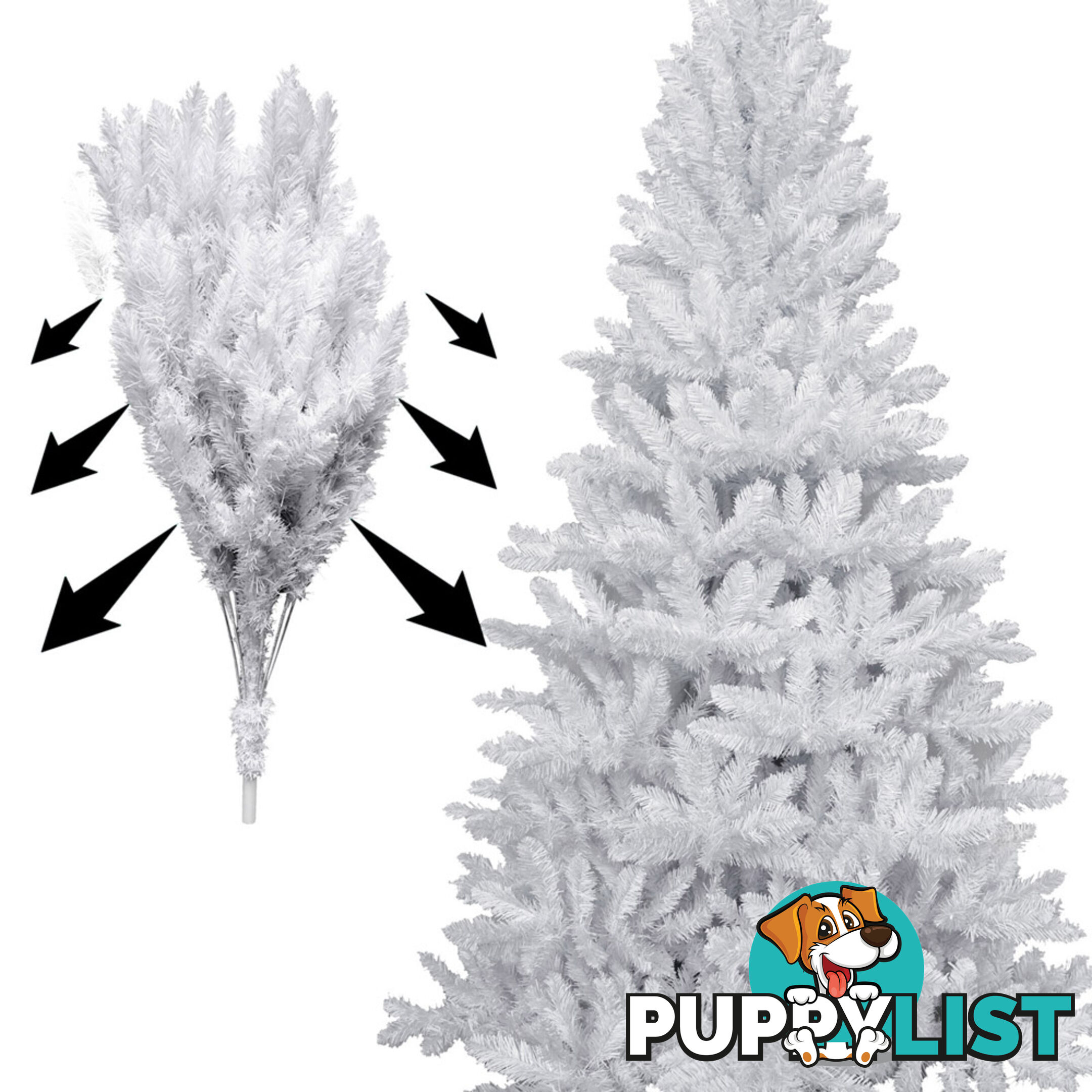 2.1M Christmas Tree With Decorations - White