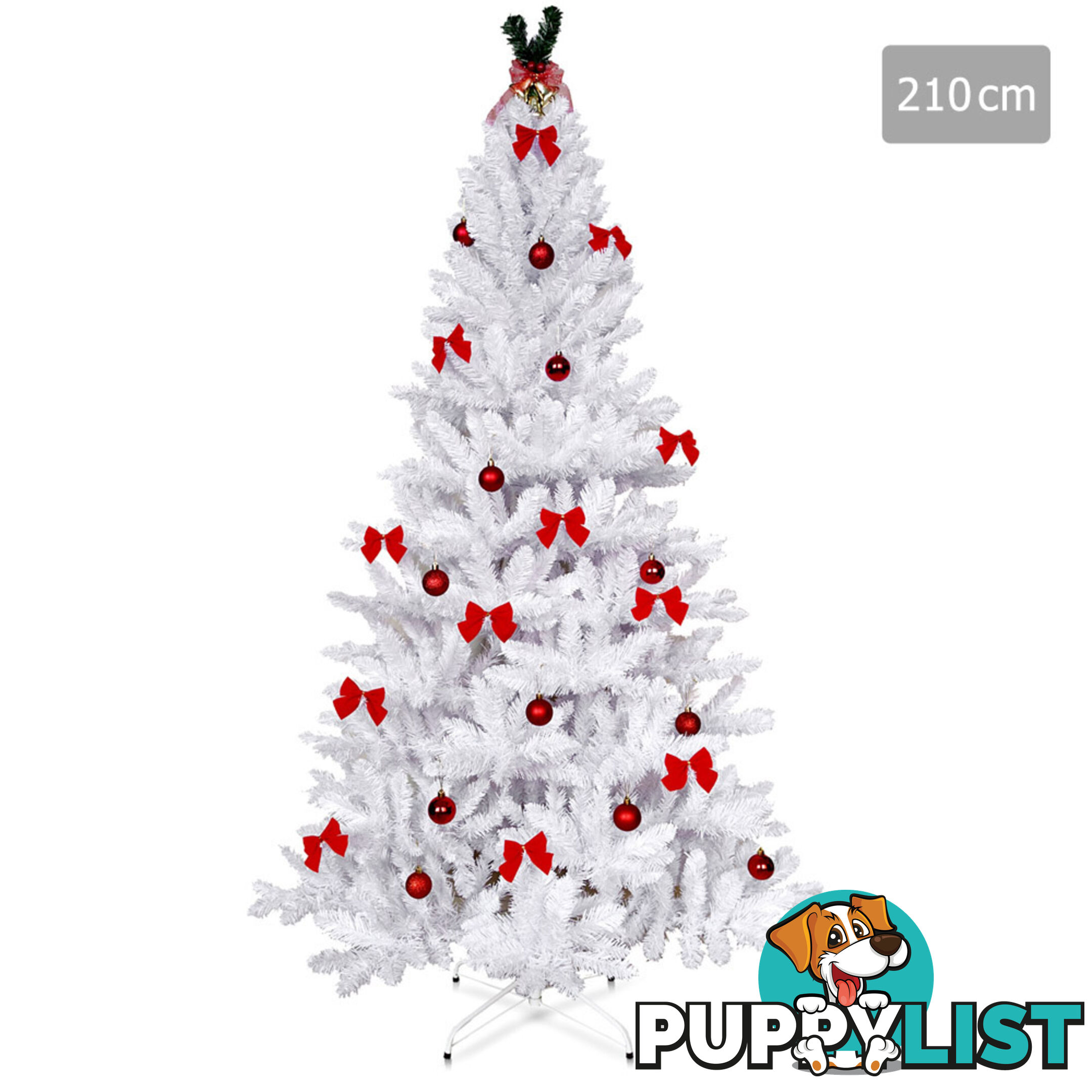 2.1M Christmas Tree With Decorations - White