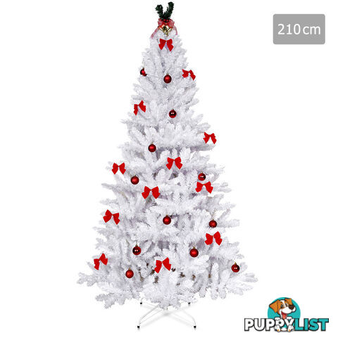 2.1M Christmas Tree With Decorations - White