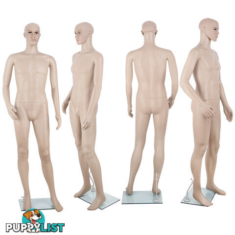 Full Body Male Mannequin Cloth Display Tailor Dressmaker Skin Tone 186cm