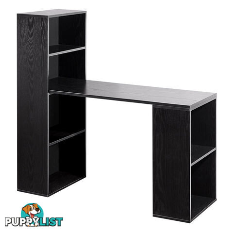 6 Storage Shelf Office Computer Desk Black