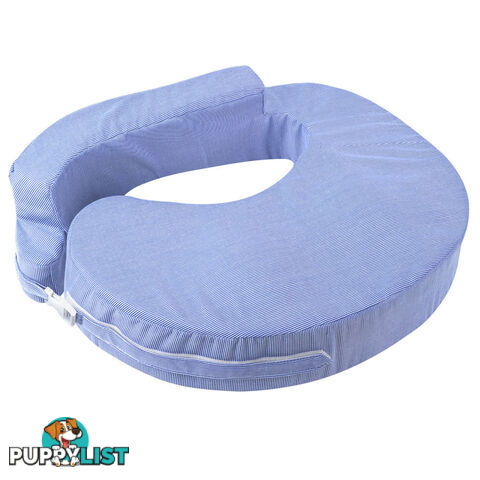 Baby Breast Feeding Support Memory Foam Pillow w/ Zip Cover Blue