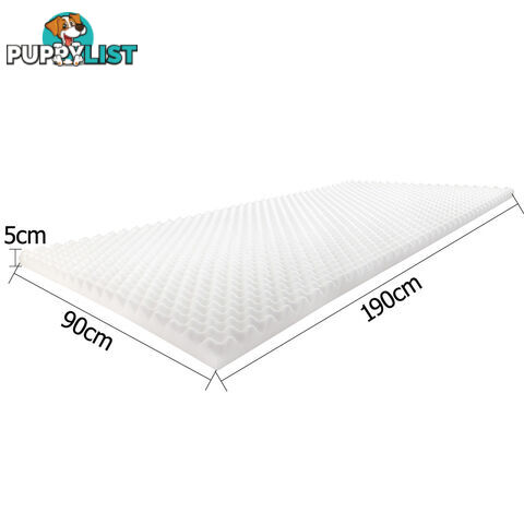 Deluxe Egg Crate Mattress Topper 5 cm Underlay Protector Single