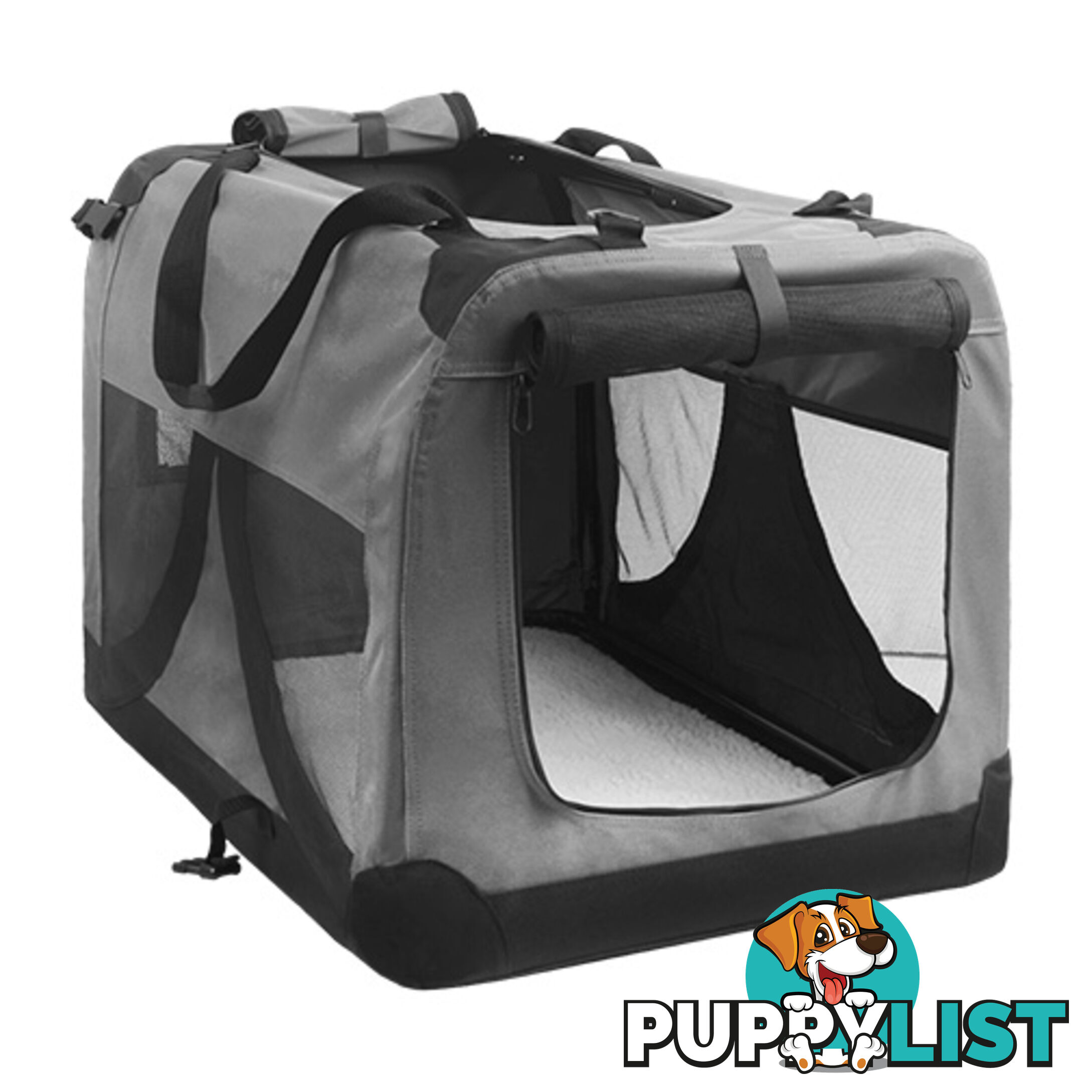 Extra Large Portable Soft Pet Dog Crate Cage Kennel Grey