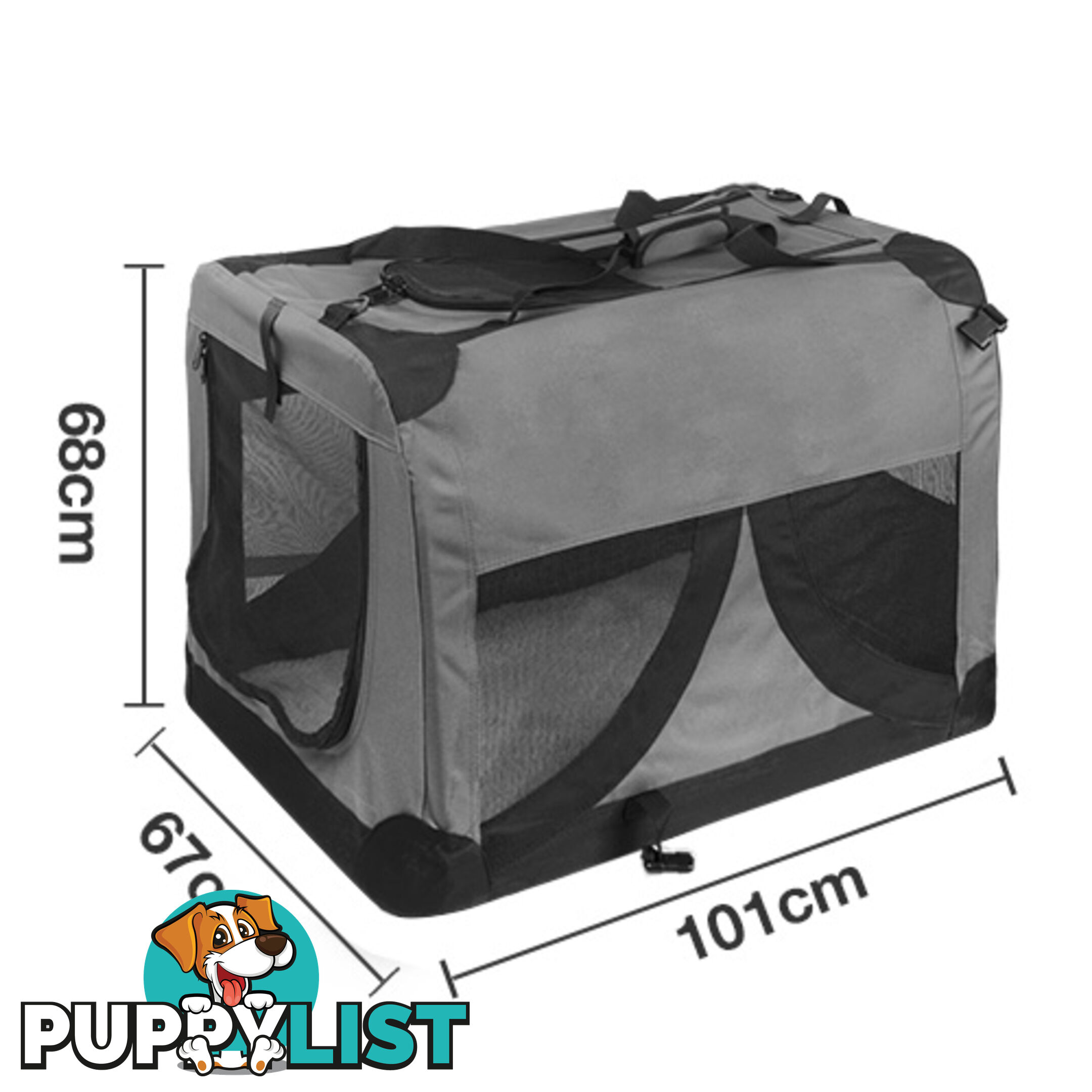 Extra Large Portable Soft Pet Dog Crate Cage Kennel Grey