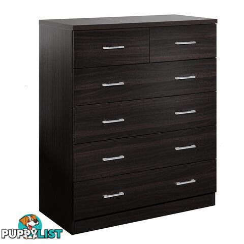 Tallboy 6 Drawers Storage Cabinet Walnut