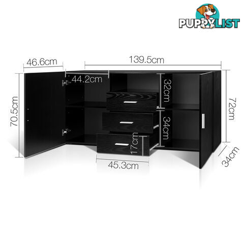 Buffet Sideboard Cabinet - Black