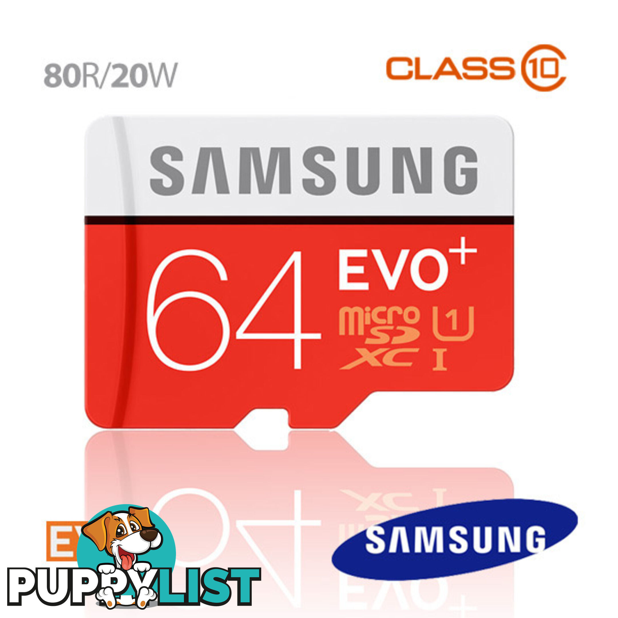 Samsung EVO PLUS 64GB Micro SD Memory Card 80R/20W MB-MC64D