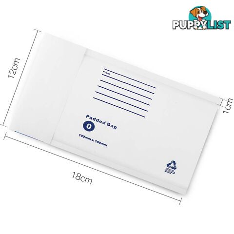 Bubble Padded Mail Envelopes 200pcs 100mm x 180mm