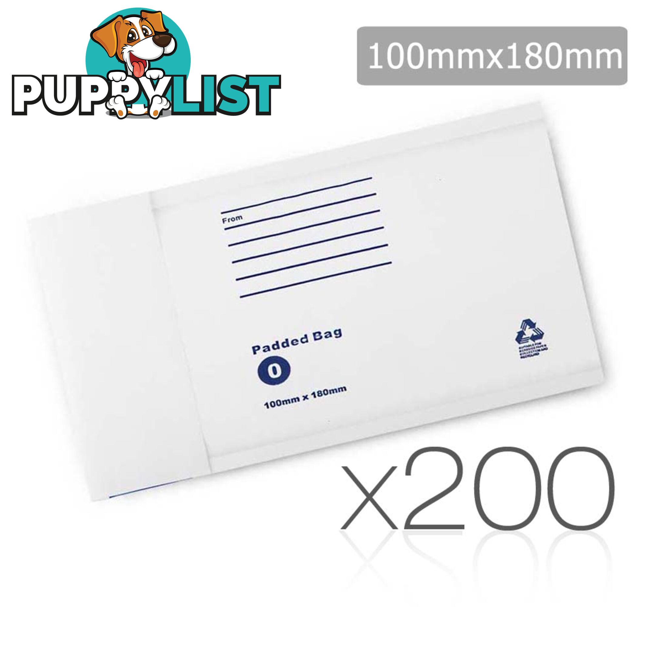 Bubble Padded Mail Envelopes 200pcs 100mm x 180mm