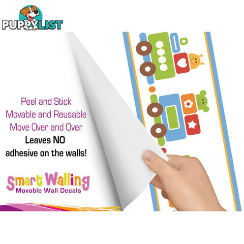 Train Wall Border Stickers - Totally Movable and Reusable