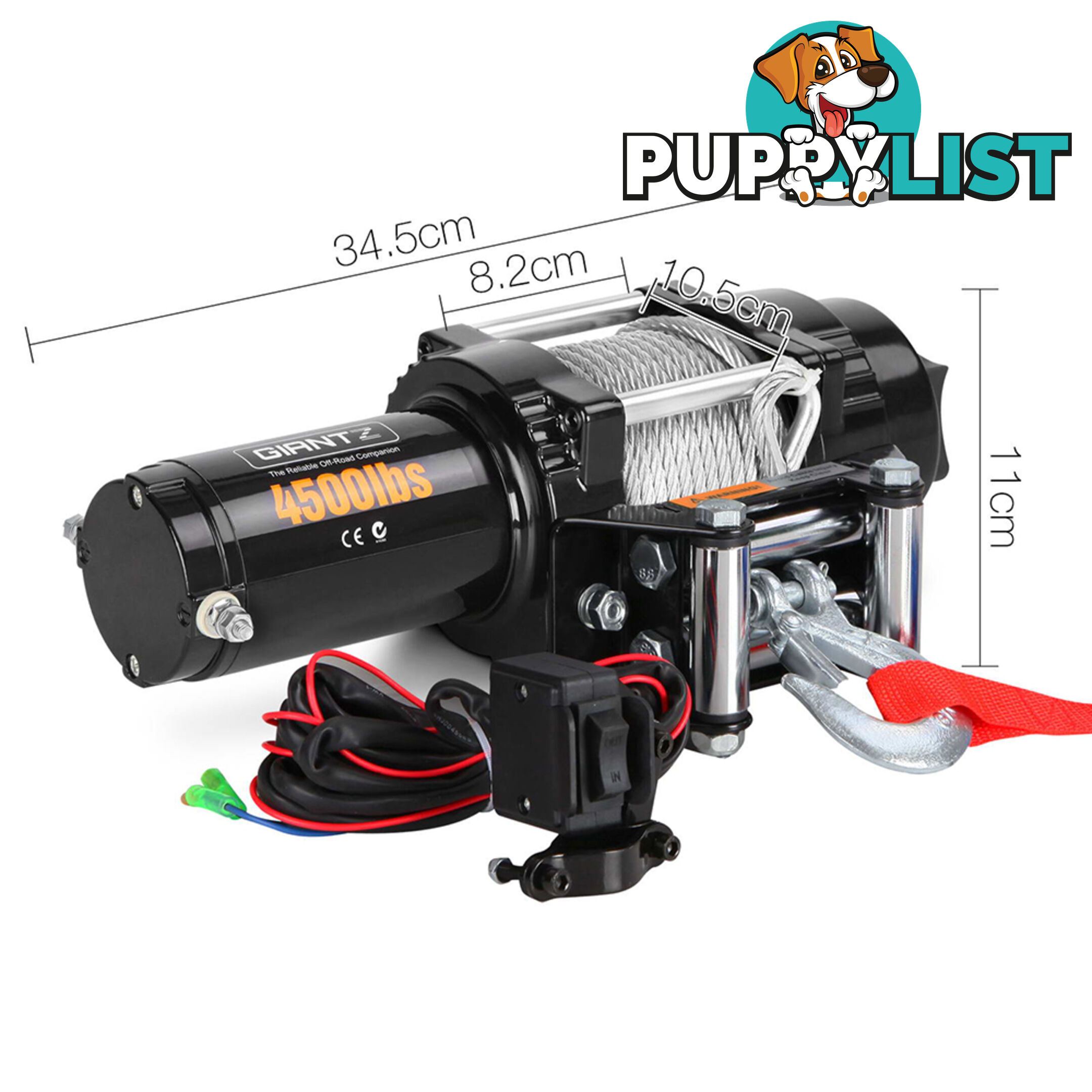 4500LBS Electric Winch ATV 4WD Steel Wire w/ Remote