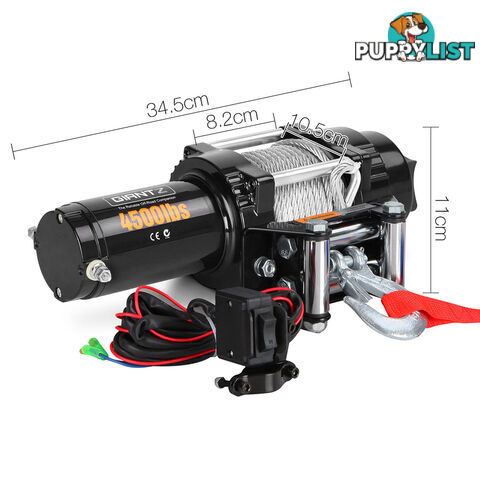 4500LBS Electric Winch ATV 4WD Steel Wire w/ Remote