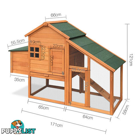 Wooden Pet Hutch with Nesting Box