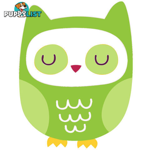 10 X Green Owl Wall Stickers - Totally Movable