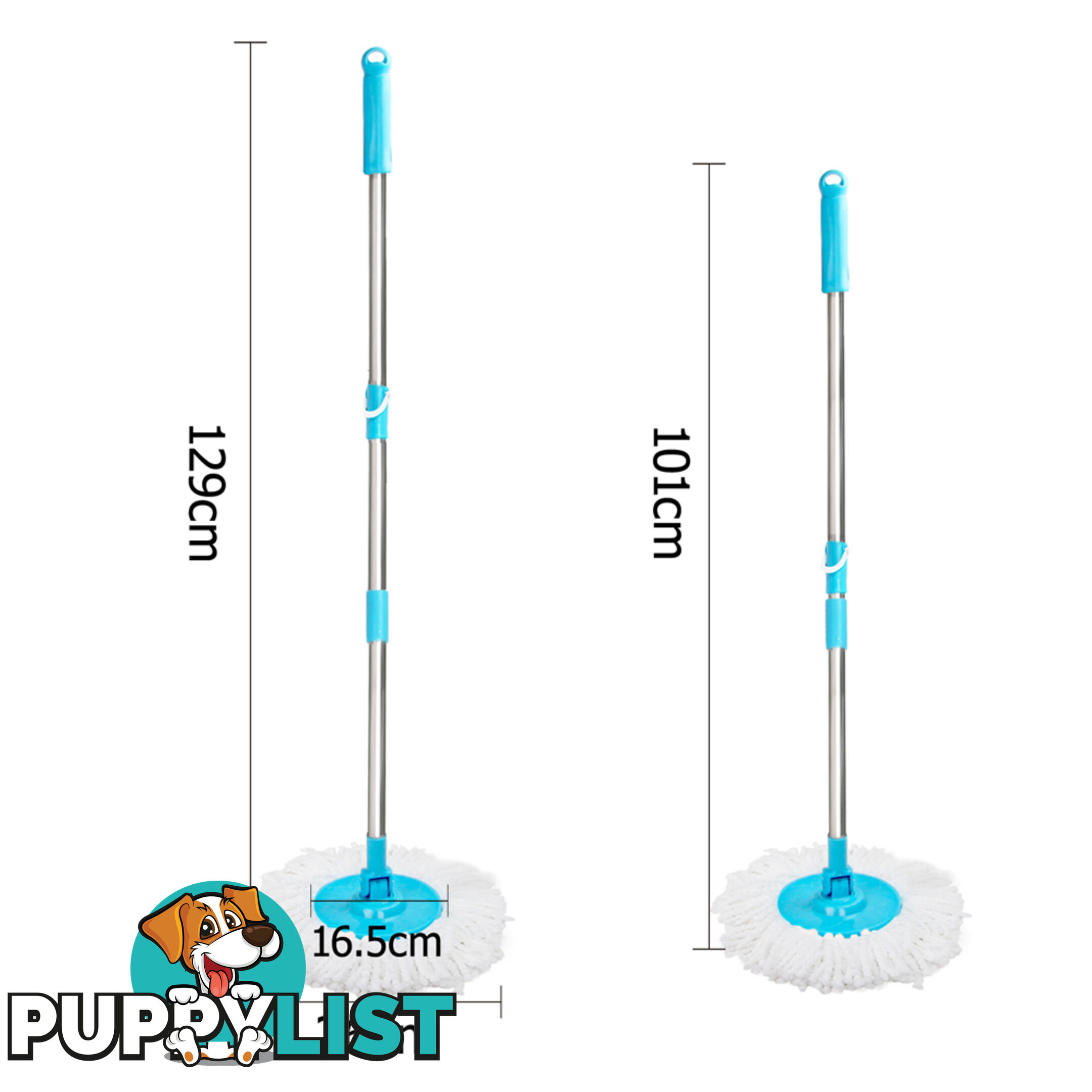 360 Degree Spinning Mop Stainless Steel Spin Dry Bucket 9L Blue