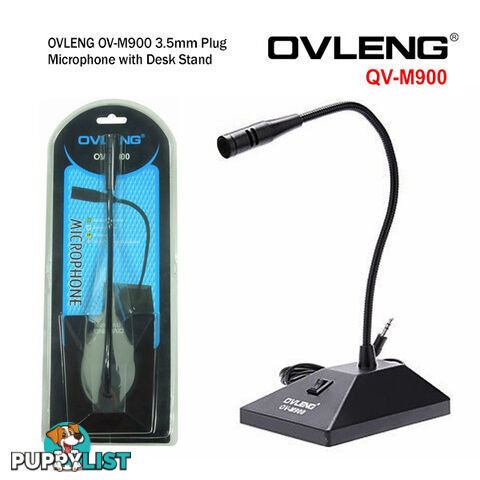 OVLENG OV-M900 3.5mm Plug Microphone with Desk Stand (Network Omnidirectional for Online Chat)