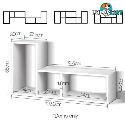 DIY L Shaped Display Shelf - White