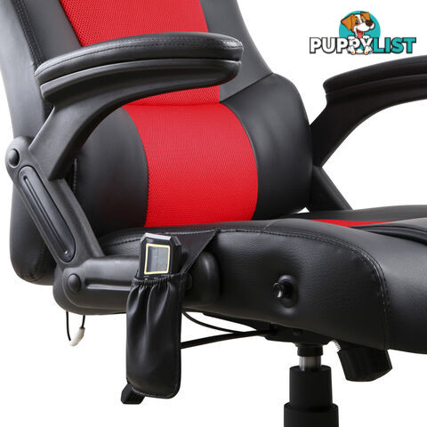 8 Point Massage Racing PU Leather Office Computer Chair Black/Red